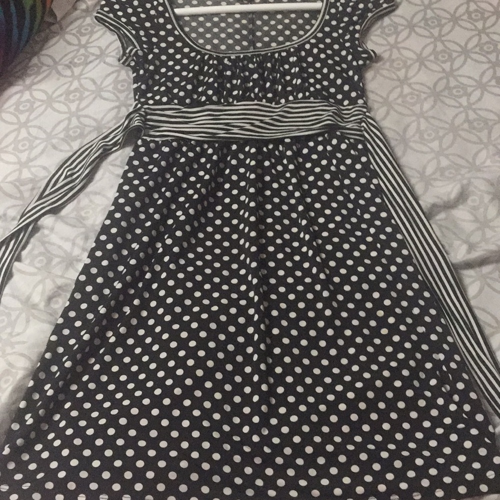 All black  Polkadots dress